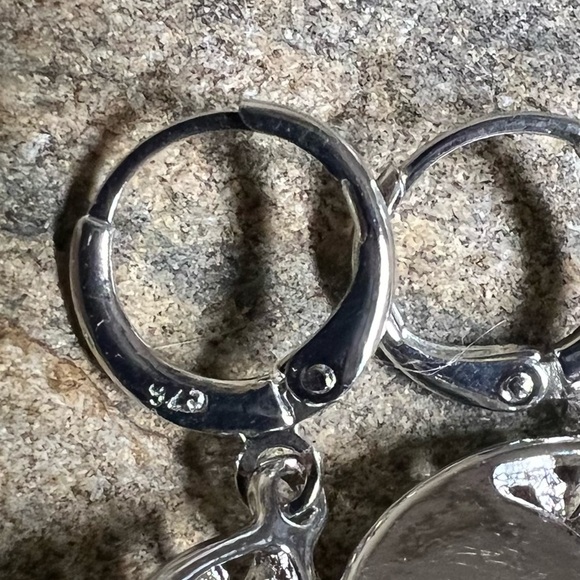 Teardrop totem rose quartz earrings pair 925 sterling silver stamped  tr… - Picture 6 of 6